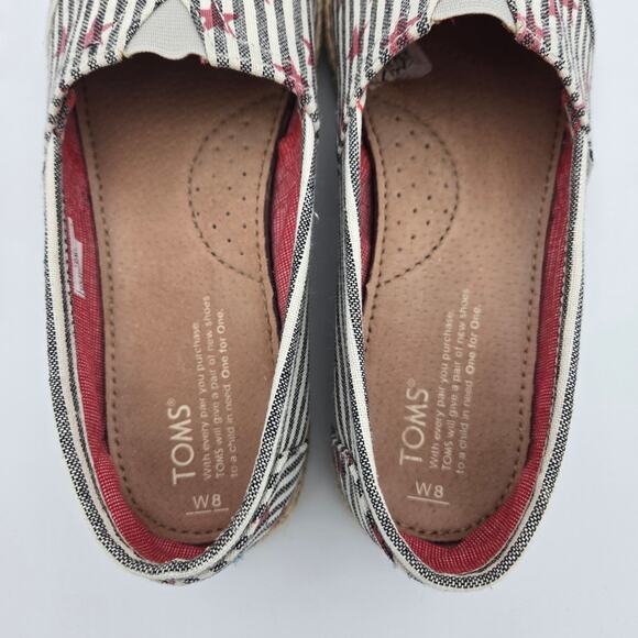 Toms Classic Slip-On Alpargata, Americana Stars and Stripes, Size 8 - Picture 6 of 8